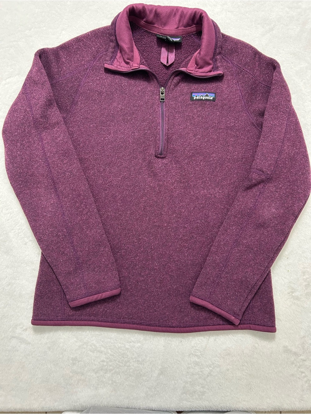 Patagonia Plum Zip-Sleeve Cowl Neck Sweater